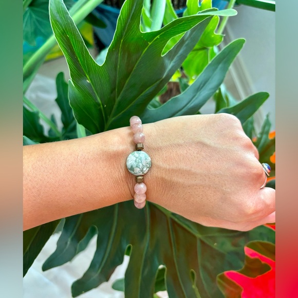 Jasper ~ Agate ~ Hematite bracelet - Picture 3 of 3